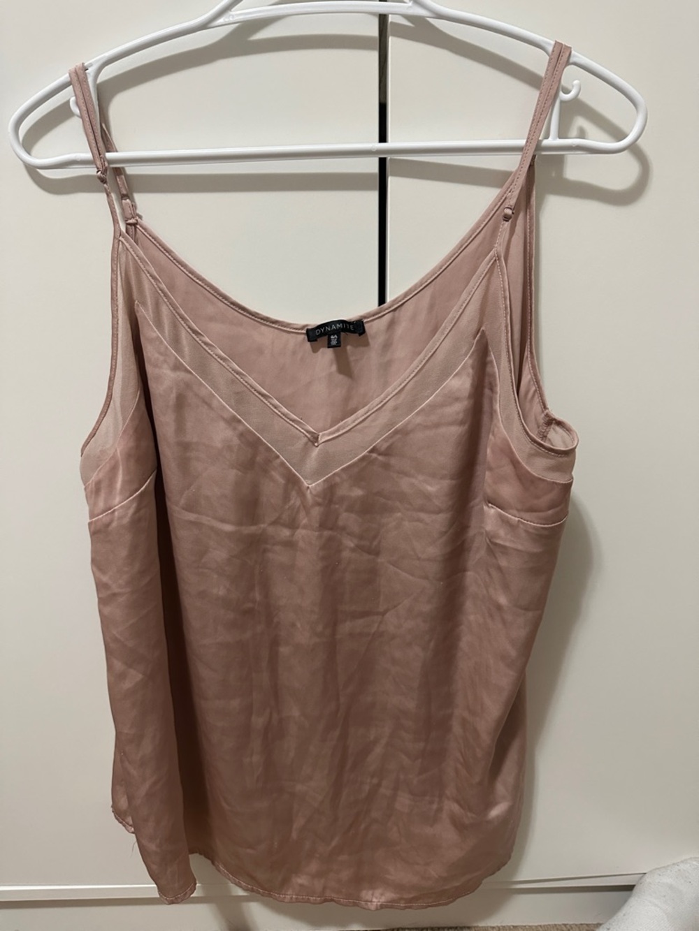 Dynamite Dusty Rose Satin V-Neck Cami